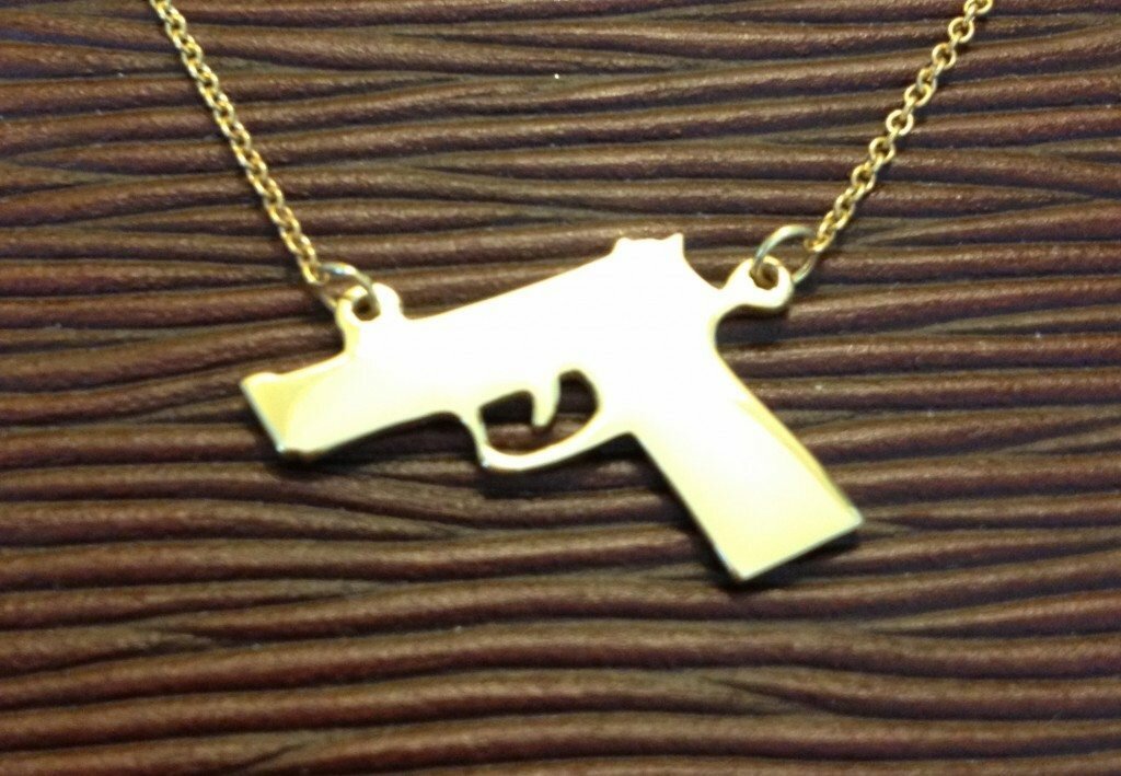 Gold Handgun Necklace